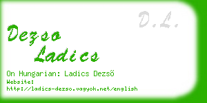 dezso ladics business card