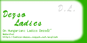 dezso ladics business card